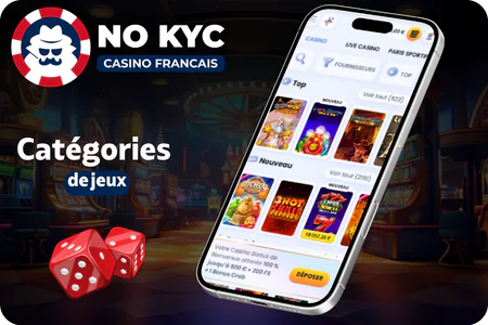 casino sans KYC Categories de jeux