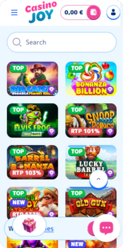 Casino Joy trouvez votre jeu - catalogue des machines à sous et jeux de casino