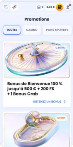 CasinoLab consultez l'onglet des offres - section bonus et promotions