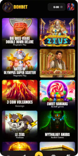 DonBet trouvez votre jeu - catalogue des machines à sous et jeux de casino