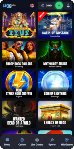 MyStake trouvez votre jeu - catalogue des machines à sous et jeux de casino