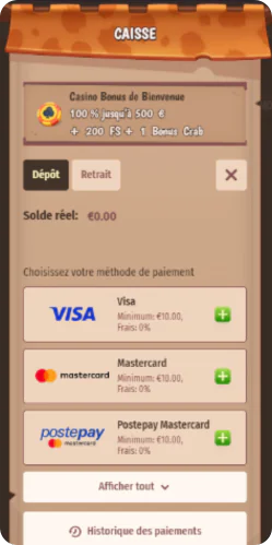 StoneVegas effectuez votre premier dépôt pour commencer à jouer - page de paiement