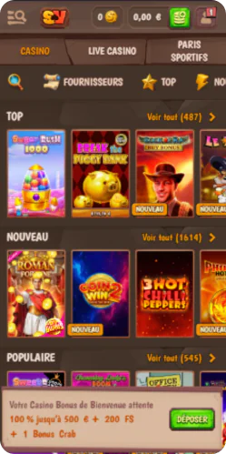 StoneVegas trouvez votre jeu - catalogue des machines à sous et jeux de casino