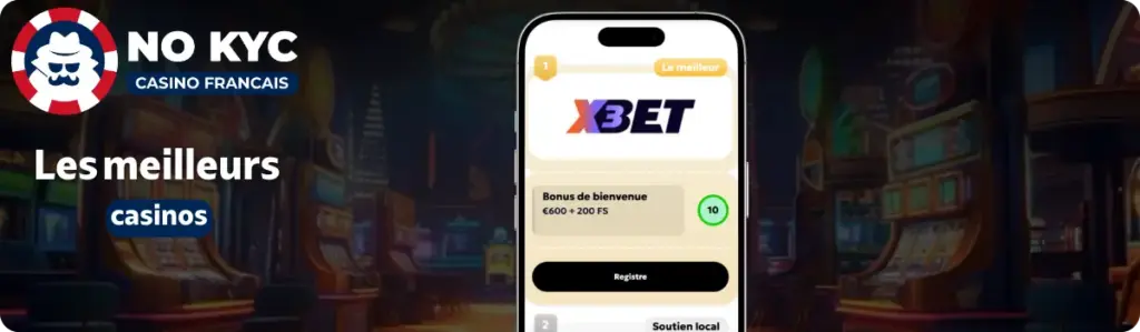 Smartphone avec classement XBET et SpinAura, gros bonus de bienvenue, sans KYC